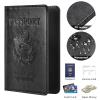 Eoehro Passport and Vaccine Card Holder Combo, Faux Leather, Compact, Lightweight, Waterproof, AA-Black view 4