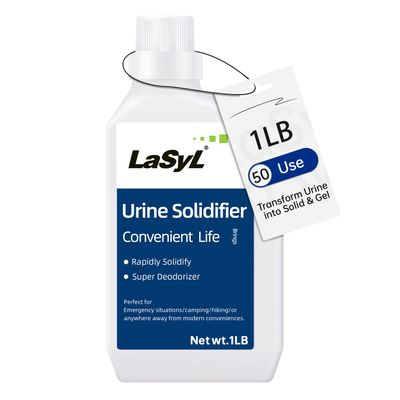 LaSyL Super Absorbent Powder - 50 Use, Solidify Body Fluids in 1 Min - Easy to Port Waste Liquid - for Camping Portable Toilet, Bedside Commodes, Pet Toilet etc-1LB