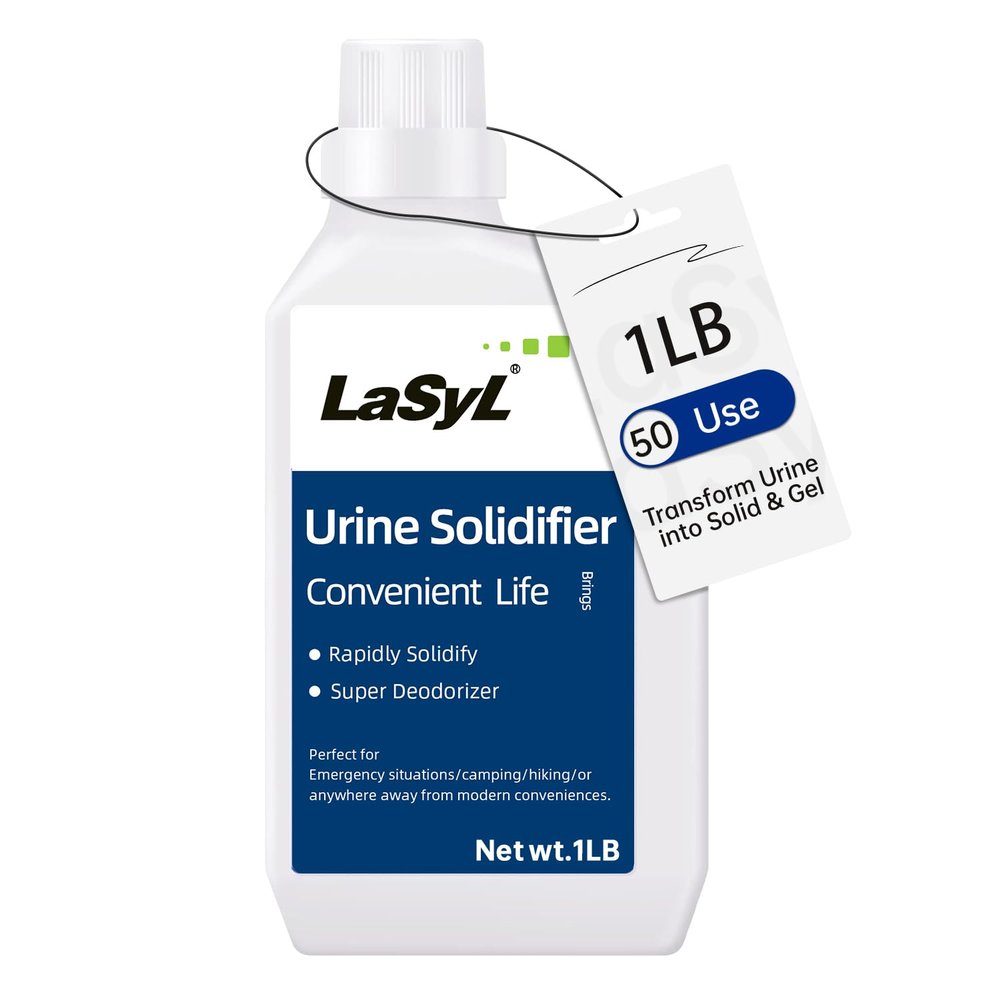 LaSyL Super Absorbent Powder - 50 Use, Solidify Body Fluids in 1 Min - Easy to Port Waste Liquid - for Camping Portable Toilet, Bedside Commodes, Pet Toilet etc-1LB