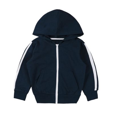 Yartina Toddler Baby Boys Hoodie Coat Long Sleeve Full Zip Tops with Pockets Kids Sportswear School Uniform Navy Blue 4-5 Years