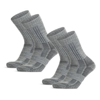 DANISH ENDURANCE Premium Hiking Socks, Merino Wool, Thermal, Winter, Men & Women 2 Pack, Light Grey, Medium