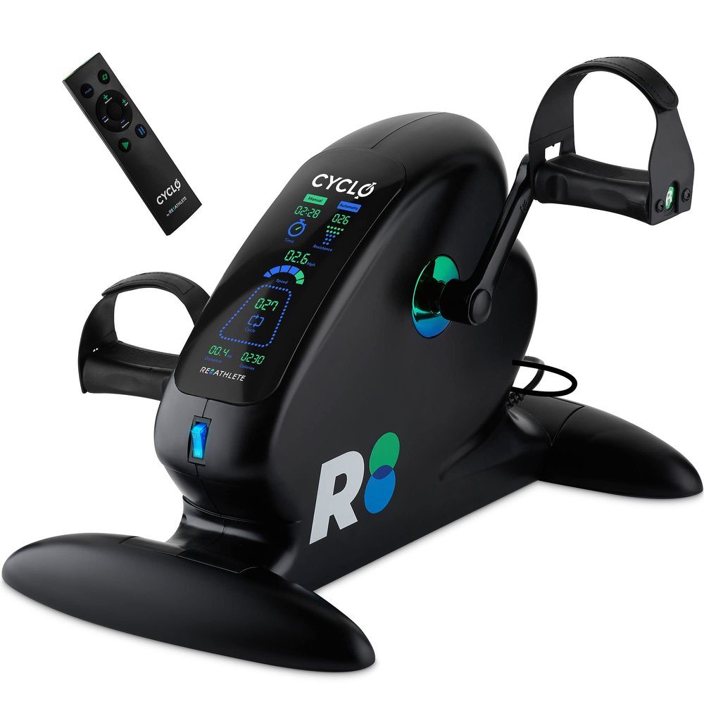 REATHLETE CYCLO: Under-Desk Bike/Pedal Exerciser | Desk Bike for Leg and Arm Exercises | Pedal Exerciser for Cardio Training, Fitness, & Rehabilitation | All-Digital, Light & Quiet Under-Desk Bike