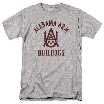 Alabama A&M University Official Bulldogs Logo Unisex Adult T Shirt,Athletic Heather, 5X-Large