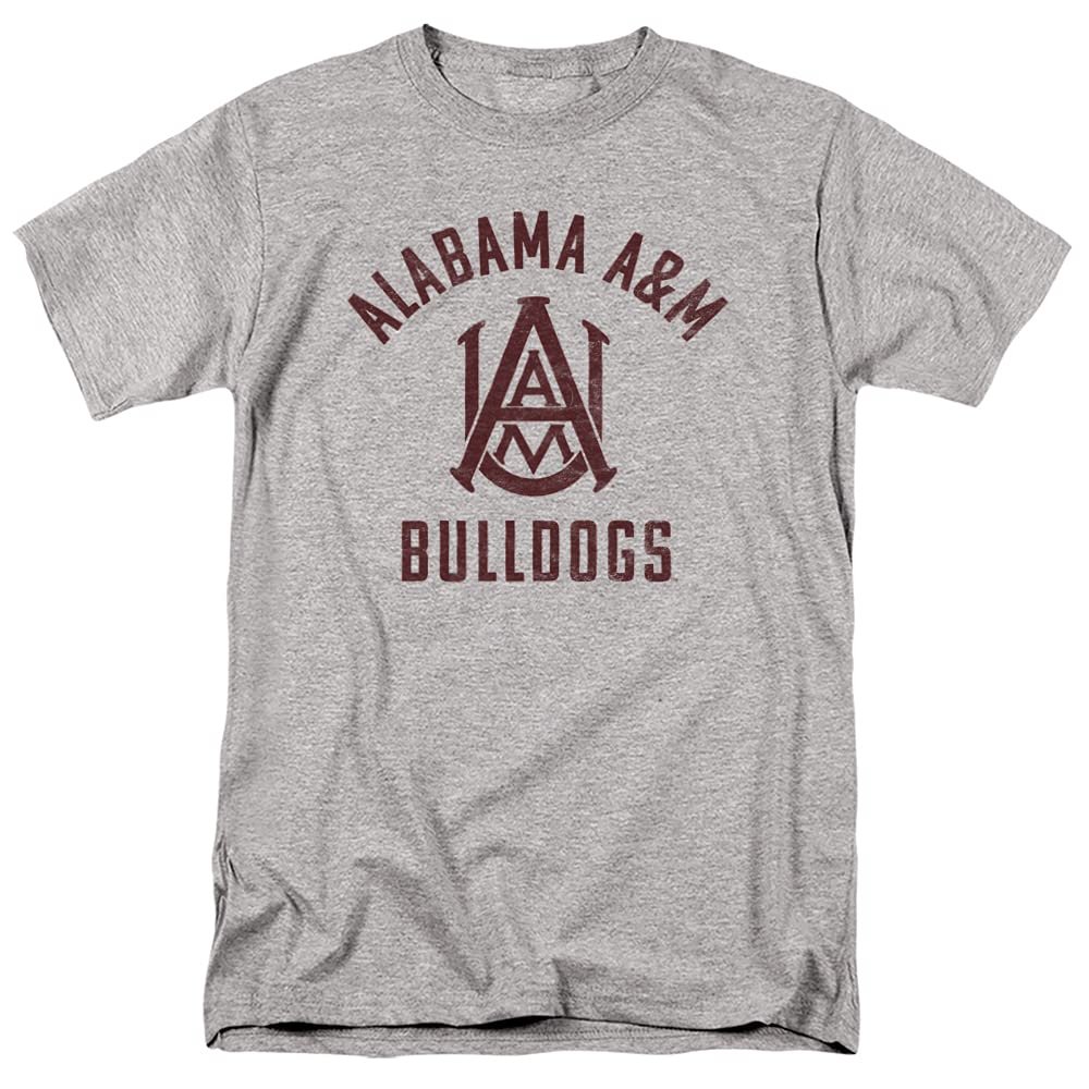 Alabama A&M University Official Bulldogs Logo Unisex Adult T Shirt,Athletic Heather, 5X-Large