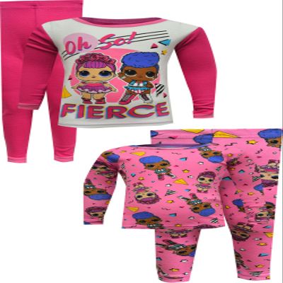 AMERICAN MARKETING ENTERPRISES Girls LOL Surprise Oh So Fierce 4 Piece Cotton Pajama Set (4) Pink