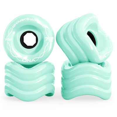 Shark Wheel 72mm 78a Longboard Cruising Wheels, DNA Formula, Set of 4 Wheels (.Seafoam., 72mm)
