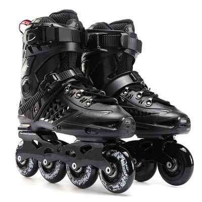 Inline Skates Adult Roller Skates Sports Roller Blades for Outdoor & Indoor, Professional Inline Skates for Women Men Teens Unisex (Women6.5/Men5,Black)