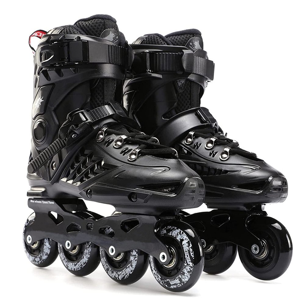 Inline Skates Adult Roller Skates Sports Roller Blades for Outdoor & Indoor, Professional Inline Skates for Women Men Teens Unisex (Women6/Men4.5,Black)