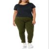 Amazon Essentials Women's Slim-Fit Bi-Stretch Side Zip Ankle Pant, Black Olive Animal Print, 0 view 3