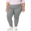 Amazon Essentials Women's Slim-Fit Bi-Stretch Side Zip Ankle Pant, Black White Gingham, 2 view 1