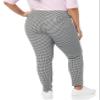 Amazon Essentials Women's Slim-Fit Bi-Stretch Side Zip Ankle Pant, Black White Gingham, 2 view 2