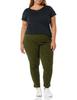 Amazon Essentials Women's Slim-Fit Bi-Stretch Side Zip Ankle Pant, Black Olive Animal Print, 18 view 3