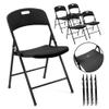 Creative Outdoor 4 Portable Plastic Folding Chairs, Sturdy Design, Indoor/Outdoor Events, Perfect for Camping/Picnic/Tailgating/Party (Black Set of 4 Chairs) view 1