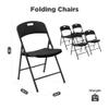 Creative Outdoor 4 Portable Plastic Folding Chairs, Sturdy Design, Indoor/Outdoor Events, Perfect for Camping/Picnic/Tailgating/Party (Black Set of 4 Chairs) view 2