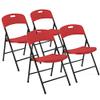 Creative Outdoor 4 Portable Plastic Folding Chairs, Sturdy Design, Indoor/Outdoor Events, Perfect Foldable Chairs for Camping/Picnic/Tailgating/Party (Red Set of 4 Chairs) view 1