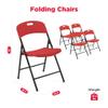 Creative Outdoor 4 Portable Plastic Folding Chairs, Sturdy Design, Indoor/Outdoor Events, Perfect Foldable Chairs for Camping/Picnic/Tailgating/Party (Red Set of 4 Chairs) view 2