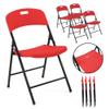 Creative Outdoor 4 Portable Plastic Folding Chairs, Sturdy Design, Indoor/Outdoor Events, Perfect Foldable Chairs for Camping/Picnic/Tailgating/Party (Red Set of 4 Chairs) view 3
