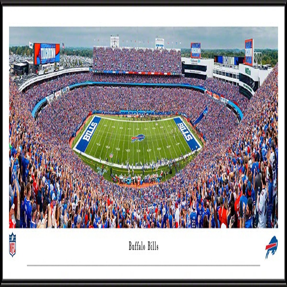 Buffalo Bills Football (50 yd-day) - 40.25x13.75-inch Standard Framed Print by Blakeway Panoramas