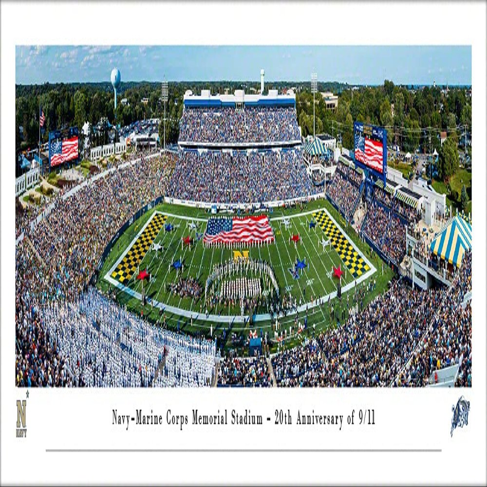 Navy-Marine Corps Memorial Stadium - 20th Anniversary of 9/11- Unframed 40 x 13.5 Poster by Blakeway Panoramas
