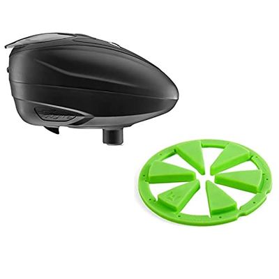 Dye LT-R Electronic Paintball Loader - Black with Exalt Feedgate (Black with Exalt Feedgate Lime Green)