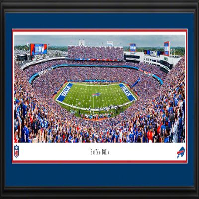 Buffalo Bills Football (50 yd-day) - 44x18-inch Double Mat, Deluxe Framed Picture by Blakeway Panoramas