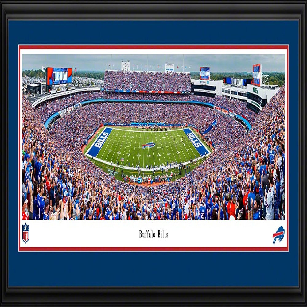 Buffalo Bills Football (50 yd-day) - 44x18-inch Double Mat, Deluxe Framed Picture by Blakeway Panoramas