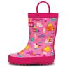 LONECONE Rain Boots with Easy-On Handles in Fun Patterns for Boys and Girls, Play-Proof Flexible Rubber, Durable Non-Slip Treads, Kid-Friendly for Hours of Joy - Girl's Rush Hour, 3 Little Kid view 1