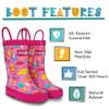 LONECONE Rain Boots with Easy-On Handles in Fun Patterns for Boys and Girls, Play-Proof Flexible Rubber, Durable Non-Slip Treads, Kid-Friendly for Hours of Joy - Girl's Rush Hour, 3 Little Kid view 3