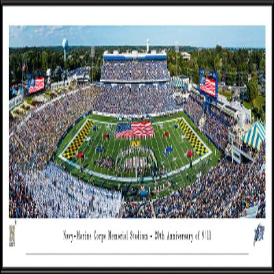 Navy-Marine Corps Memorial Stadium - 20th Anniversary of 9/11-40.25x13.75-inch Standard Framed Print by Blakeway Panoramas