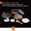 Outdoor Pot Set Portable Camping Teapot Aluminum Material with Accessories Orangehandleandaccessories view 2