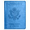 Eoehro Unisex-Adult Passport and Vaccine Card Holder Combo, Sky Blue, Faux Leather, RFID Protected view 1