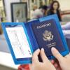 Eoehro Unisex-Adult Passport and Vaccine Card Holder Combo, Sky Blue, Faux Leather, RFID Protected view 2