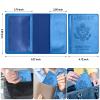 Eoehro Unisex-Adult Passport and Vaccine Card Holder Combo, Sky Blue, Faux Leather, RFID Protected view 3