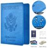 Eoehro Unisex-Adult Passport and Vaccine Card Holder Combo, Sky Blue, Faux Leather, RFID Protected view 4