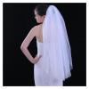 HANRUO 1 Tier Cute Edge Bridal Wedding Veil Elegant Wedding Veil Short Veil with Comb Wedding Veil Elbow Length Veil (Color : White, Item Length : 300cm) view 3