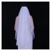 HANRUO 1 Tier Cute Edge Bridal Wedding Veil Elegant Wedding Veil Short Veil with Comb Wedding Veil Elbow Length Veil (Color : White, Item Length : 300cm) view 4