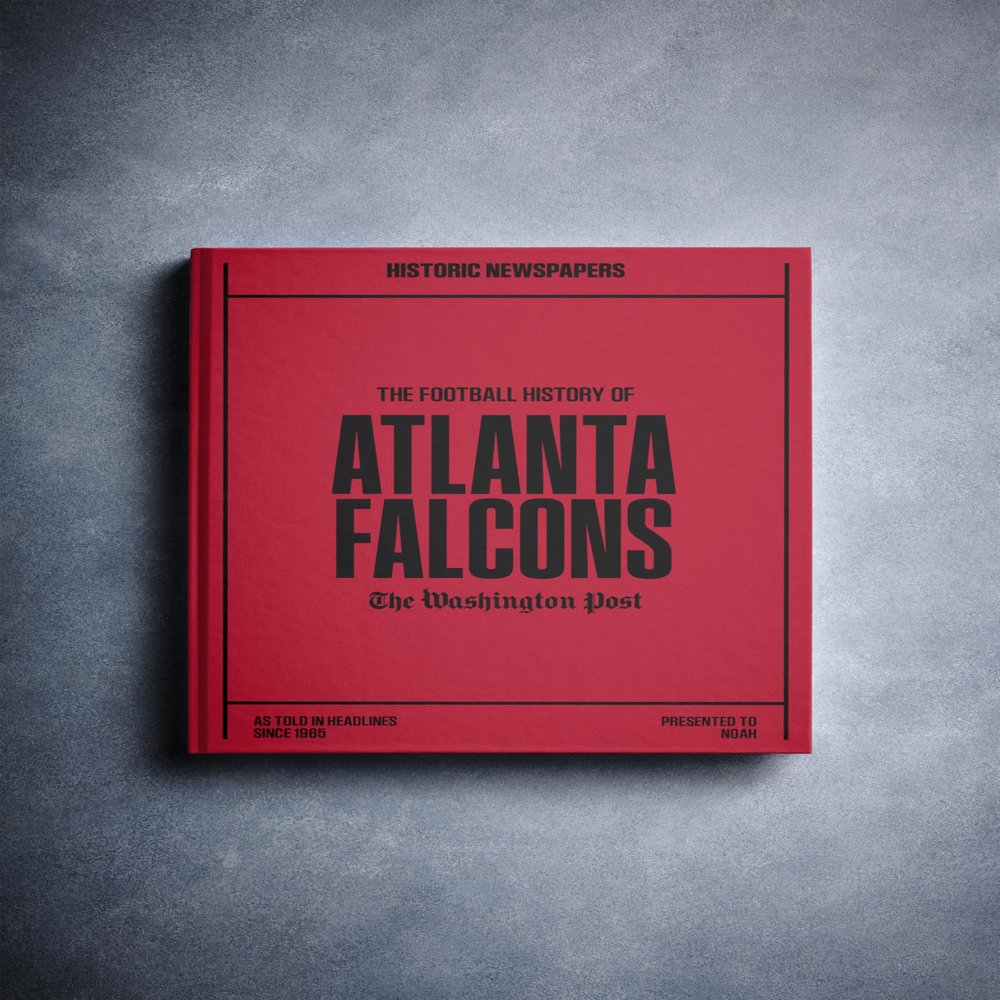 Signature gifts Atlanta Football Personalized History Book - Falcons Football Fan Gift - A Pro Football History Told Through Newspaper Archive Coverage - Add a Name On The Cover for Free - Falcons