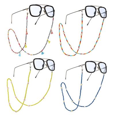 Fashion Colorful Rice Bead Mask Glasses Dual-use Lanyard Gold Anti-Lost Earphone Mask Chain Glasses Chain
