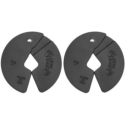 Micro Gainz Dumbbell Fractional 1.25lb Weight Plate, Ideal for Micro Loading, (Choose Color) 2 Piece Fractional Weight Plates, Designed for Dumbbell Training, Made In USA (Black)