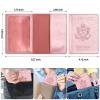 Passport and Vaccine Card Holder Combo, Passport Cover with Vaccine Card Slot, Wallet, Passport Case Holder for Women and MenAE-Rose gold view 3