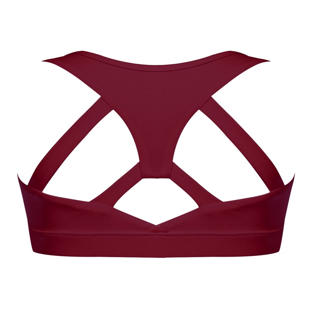 Mufeng Kids Girls Crisscross Back Crop Tops Training Bra Gym Yoga Dance Sport Bras Camisole Tanks Tops Undershirts Racer Back Burgundy 4