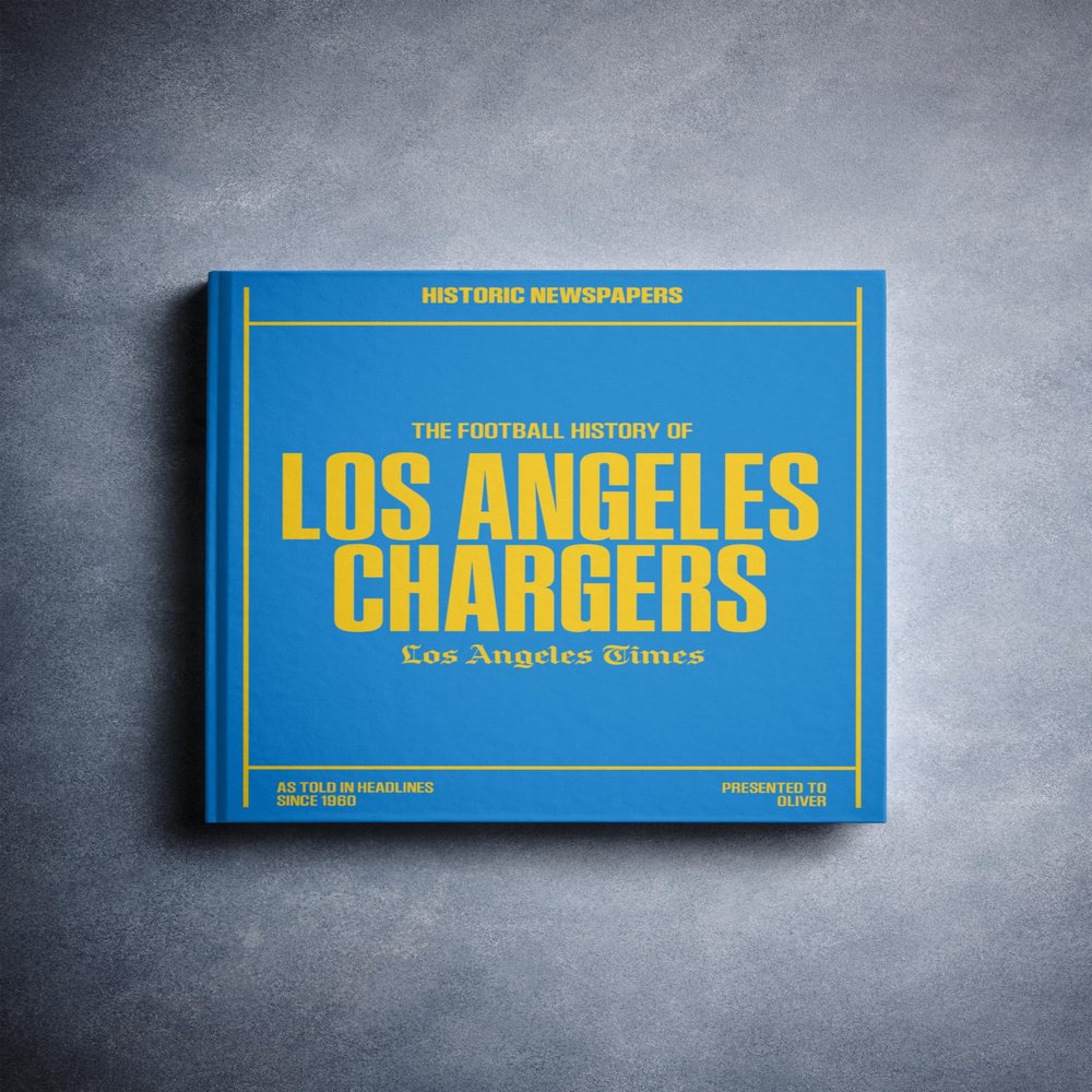 Signature gifts Los Angeles Football Personalized History Book - LA Sports Fan Gift - A Pro Football History Told Through Newspaper Archive Coverage - Add a Name On The Cover for Free - Chargers