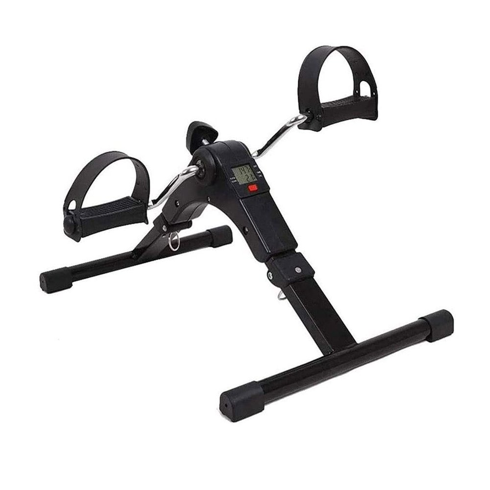 SMSOM Portable Mini Pedal Exerciser, Folding Under Desk Bike Pedal Exerciser for Arm/Leg Medical Fitness Exercise Bike Mini Home Workout, Black