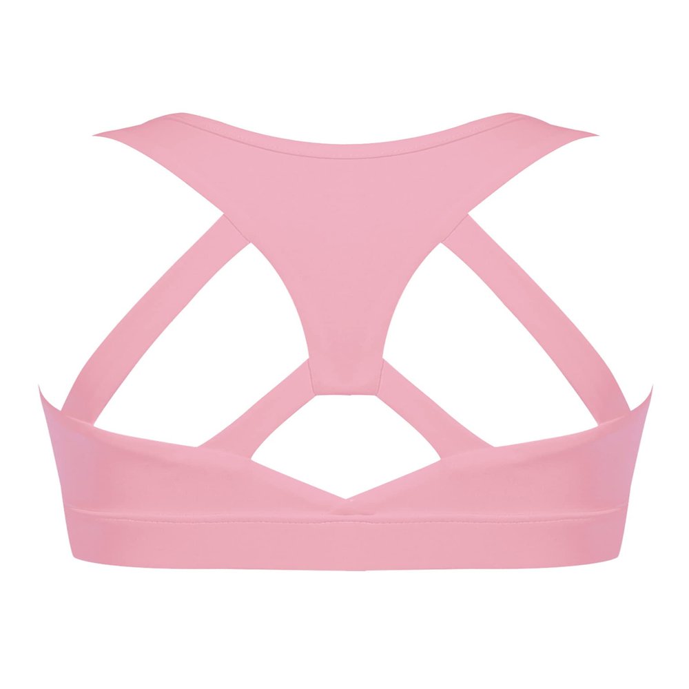 Mufeng Kids Girls Crisscross Back Crop Tops Training Bra Gym Yoga Dance Sport Bras Camisole Tanks Tops Undershirts Racer Back Pink 4