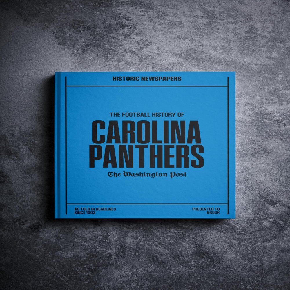 Signature gifts Carolina Football Personalized History Book - Panthers Football Fan Gift - A Pro Football History Told Through Newspaper Archive Coverage - Add a Name On The Cover for Free - Panthers