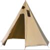 Genma0 Ultralight 2 Person Tipi Hot Tent with Fire Retardant Stove Jack for Flue Pipes with 2 Doors Brown Green (Brown-Green) view 1