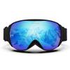 TOREGE Ski Goggles Anti Fog Dual-Layer UV Protection Snowboard Goggles OTG Snow Goggles for Men Women TG02 (Matt Black Frame & Revo Ice Blue Lens) view 2