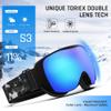 TOREGE Ski Goggles Anti Fog Dual-Layer UV Protection Snowboard Goggles OTG Snow Goggles for Men Women TG02 (Matt Black Frame & Revo Ice Blue Lens) view 3