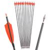ZSHJGJR Archery 35" Carbon Arrow Hunting Arrows with 3 Pieces of 4-Inch Orange Feathers Targeting Practice Arrows Spine 400 for Recurve Bow Longbow Traditional Bow (12PCS) view 1