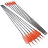 ZSHJGJR Archery 35" Carbon Arrow Hunting Arrows with 3 Pieces of 4-Inch Orange Feathers Targeting Practice Arrows Spine 400 for Recurve Bow Longbow Traditional Bow (12PCS) view 2